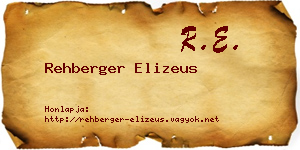 Rehberger Elizeus névjegykártya